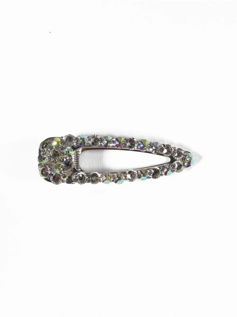 Silver AB Rhinestone Teardrop Hair Clip Barrette
